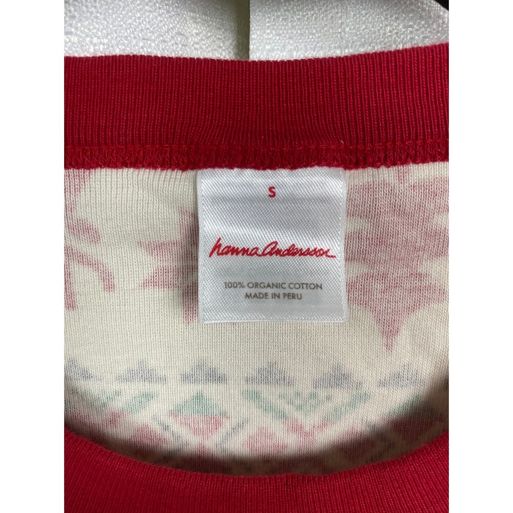 Hanna Andersson Cream&Red Deer Print Holiday Pajama Set Sz.S - Picture 8 of 11